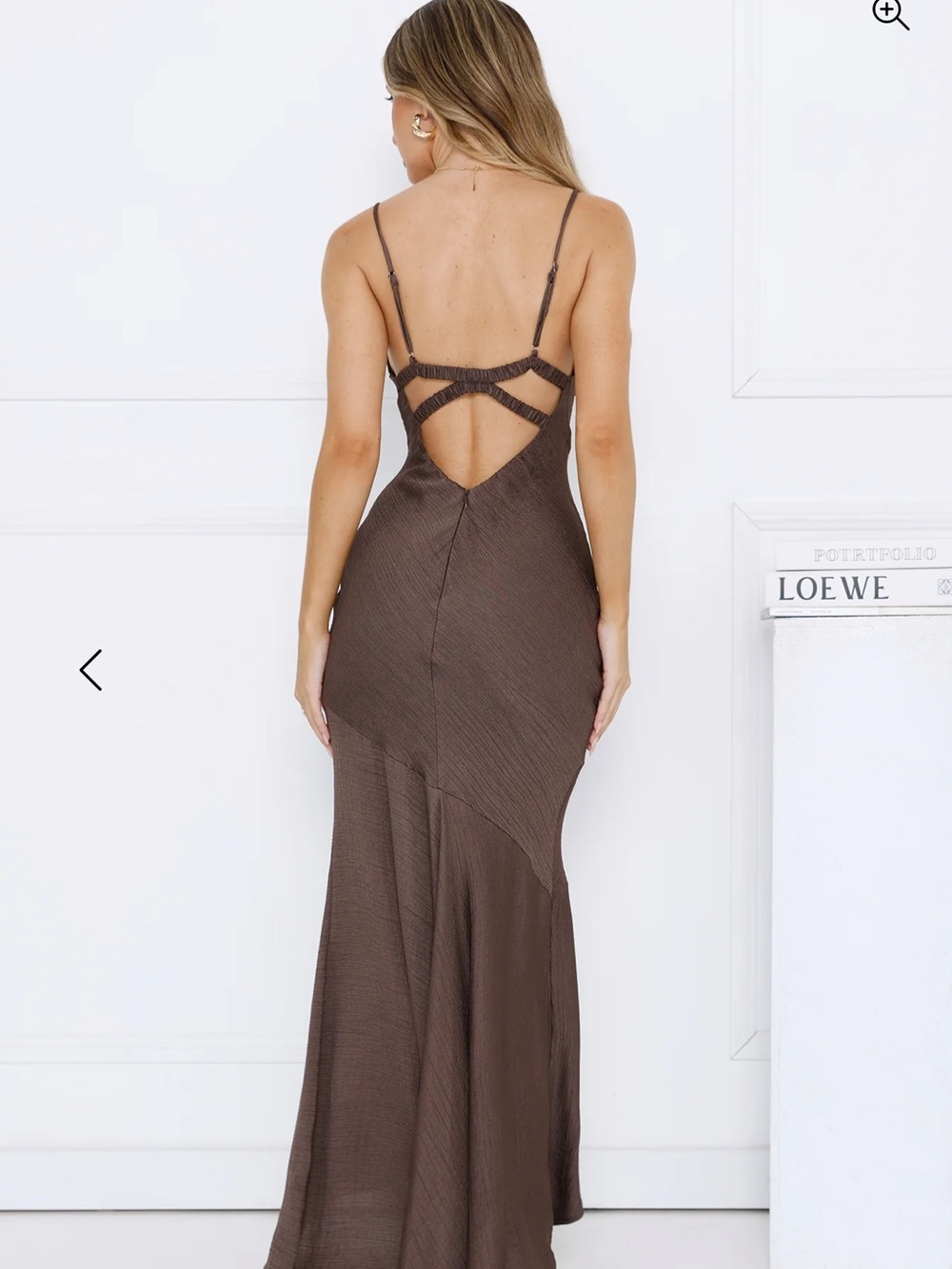 Hello Molly- LIVE ACTION MAXI DRESS BROWN- size Large - Picture 3 of 5